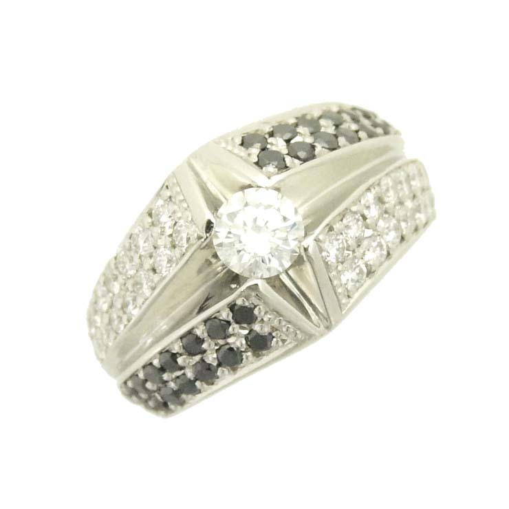 新しいスタイル 7.5号 0.308ct ブラックダイヤモンド ダイヤモンド プラチナ900 リング レディース 指輪 ジュエリー プラチナ台