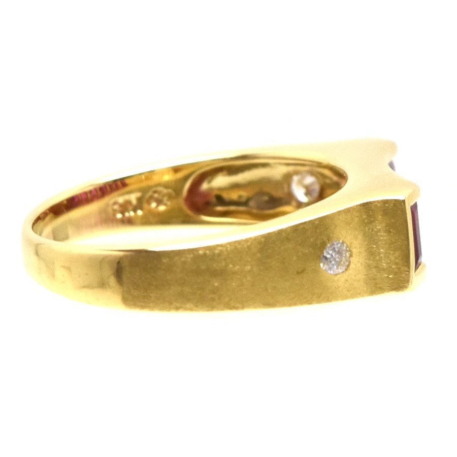 リング K18 ダイヤモンド ルビー ダイヤモンド0.04ct ルビー1.10ct