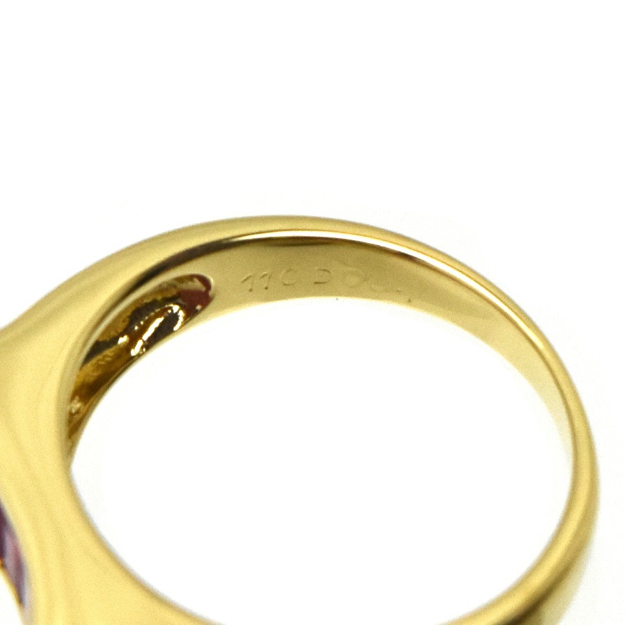 リング K18 ダイヤモンド ルビー ダイヤモンド0.04ct ルビー1.10ct
