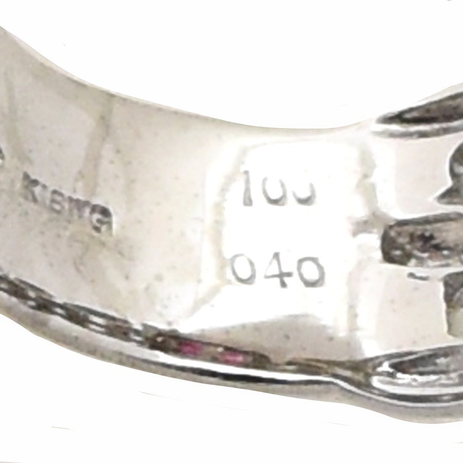リング K18WG ルビー1.00ct ダイヤモンド0.40ct サイズ11.5号 重量