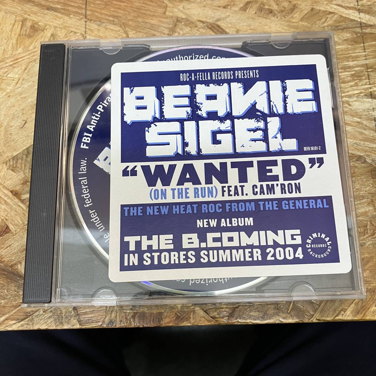 シ● HIPHOP,R&B BEANIE SIGEL - WANTED (ON THE RUN) FEAT CAM'RON INST,シングル,HYPE STICKERコレクターズアイテム CD 中古品_画像1