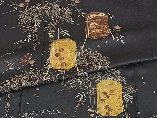 着物屋こころ 極上 銀座きしや 訪問着 駒刺繍 貝桶花文 金彩 たとう紙 ...