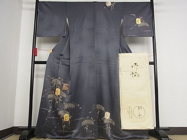 着物屋こころ 極上 銀座きしや 訪問着 駒刺繍 貝桶花文 金彩 たとう紙 ...