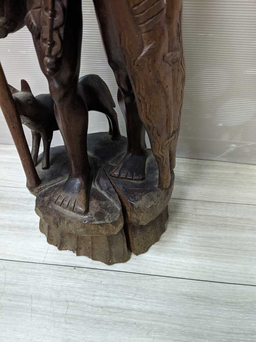 木彫り アフリカ 人形 民族 木製 置物 オブジェ _画像5
