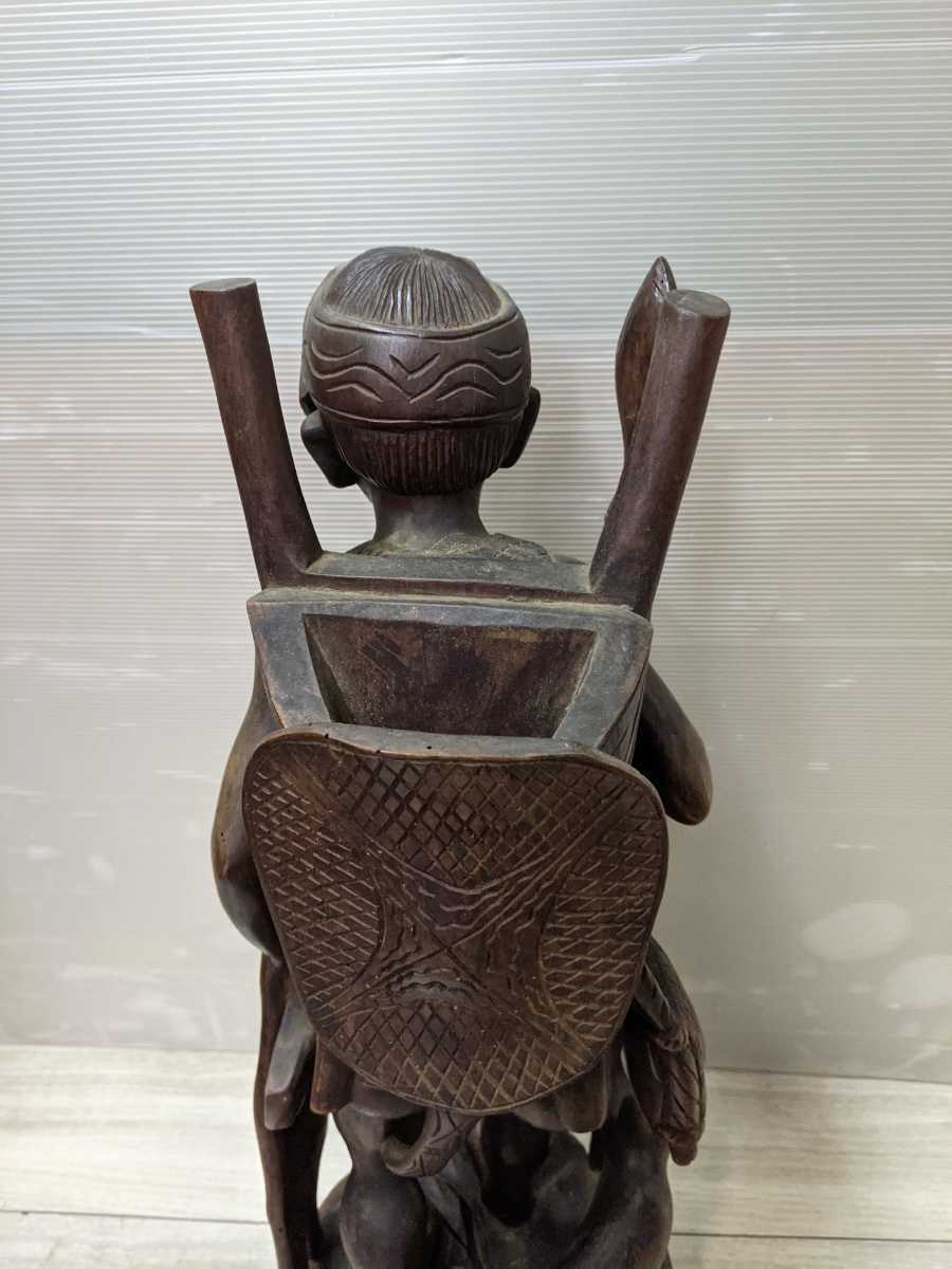 木彫り アフリカ 人形 民族 木製 置物 オブジェ _画像7
