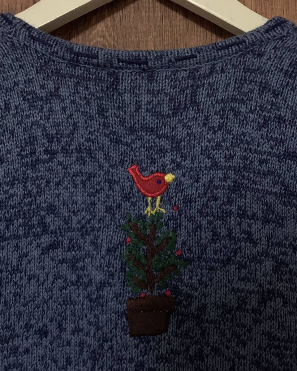 クリスマス ニット ベスト アグリー 刺繍 紺 ネイビー 雪だるま スノーマン ヴィンテージ カントリー 個性的 かわいい 古着/club723(N375)_画像7