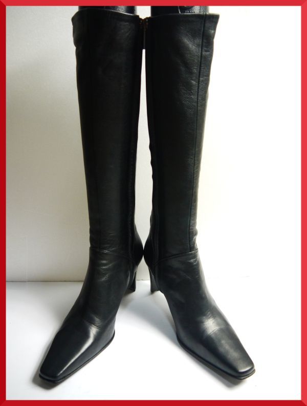  natural view ti long boots black 2.5 22.5cm made in Japan T572-50