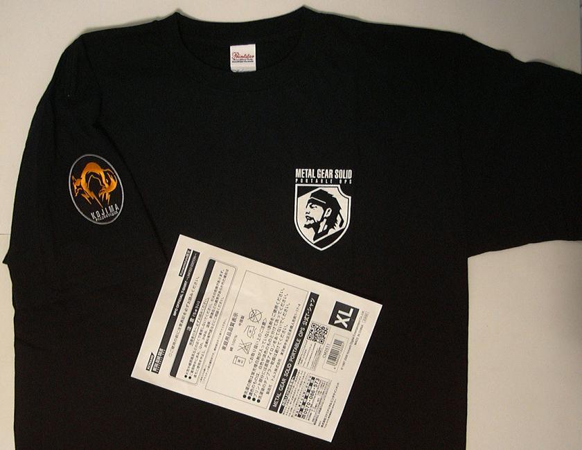 Tシャツ メタルギア ソリッド ポータブルオプス XLサイズ METAL GEAR SOLID PORTABLE OPS 黒 ブラック プリントスター Printstar MPO_画像1