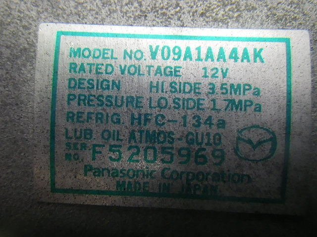 【検査済】 H21年 デミオ DBA-DE3FS 中期 エアコンコンプレッサー D651-61-450H [ZNo:02005418] 8601_画像2