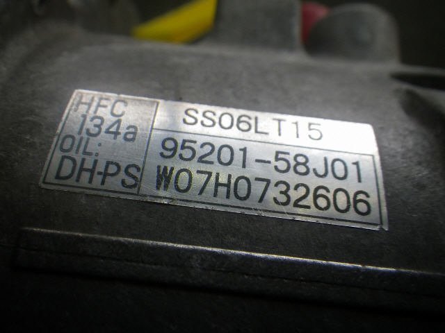 【検査済】 H19年 ワゴンR DBA-MH22S エアコンコンプレッサー 95200-58J01 [ZNo:04009747] 9529_画像2