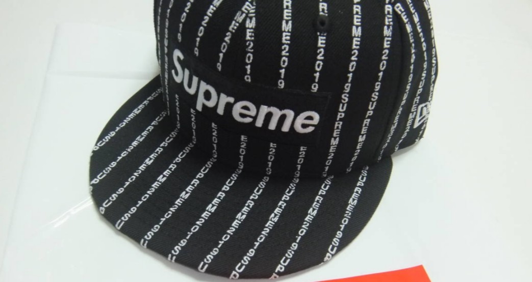 シュプリーム Text Stripe New Era 新品未使用！国内正規品！半タグ付 Supreme テキスト ストライプ ニューエラ