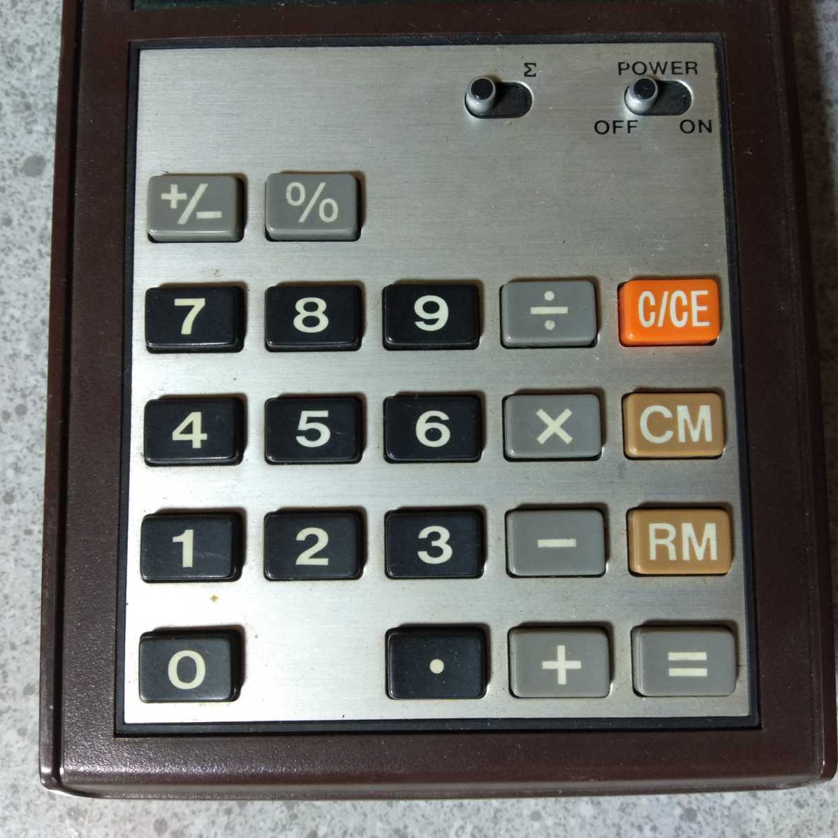 レア！TOSHIBA　東芝　ELECTRONIC CALCULATOR　HOMELAND 8112 電卓 計算機　当時物　昭和レトロ家電 通電確認済み　K-2_画像3