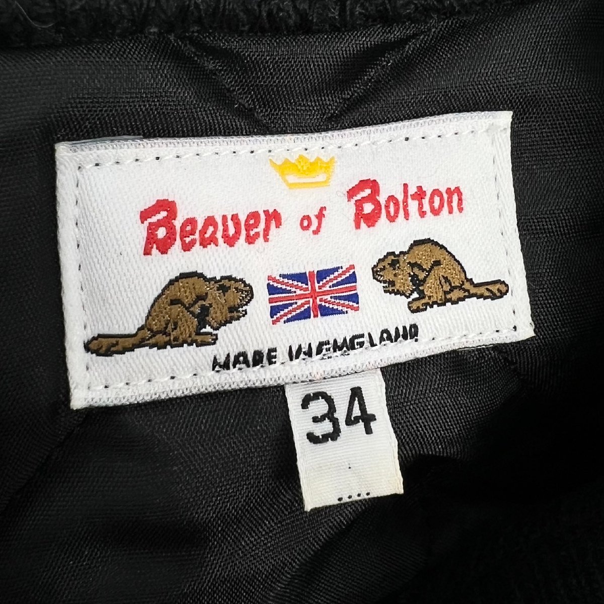英国製 Beaver of Bolton ビーバーオブボルトン ショート丈 中綿 キルティング プルオーバー ジャケット トップス 34/S 黒 定価￥18,144-_画像5