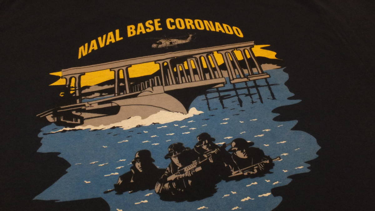 【US NAVY】米海軍コロナド基地 米海軍特殊部隊 ネイビーシールズ 米海軍水陸両用基地 Tシャツ サイズXL USN 潜水艦ノースアイランド基地の画像2
