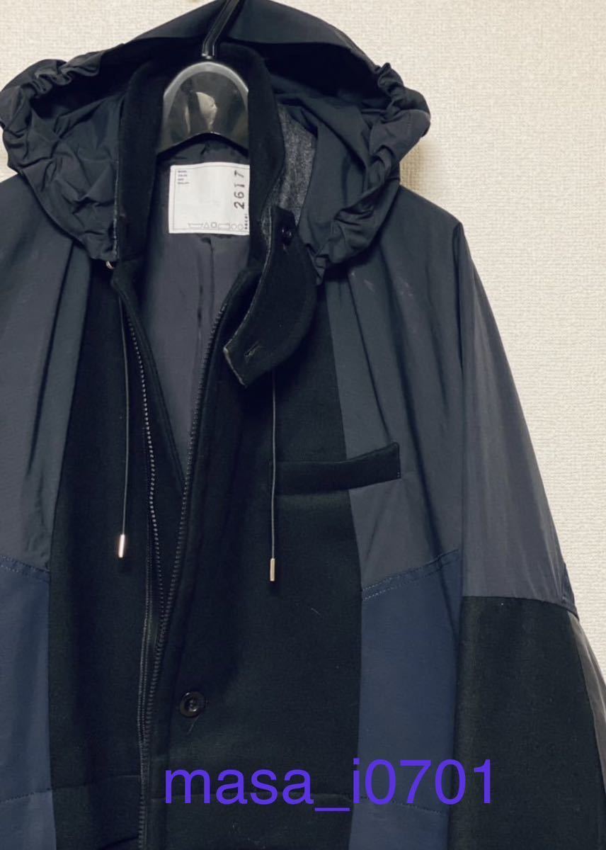 Sacai 21AW ウール×ナイロン ハイブリッドジャケット メルトン