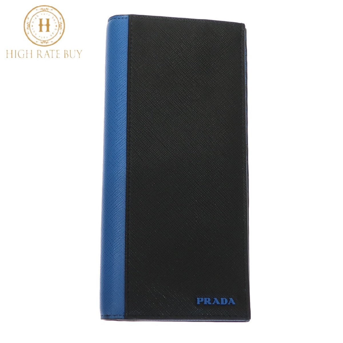 展示品】PRADA プラダ 二つ折り長財布 サフィアーノレザー ネロ NERO