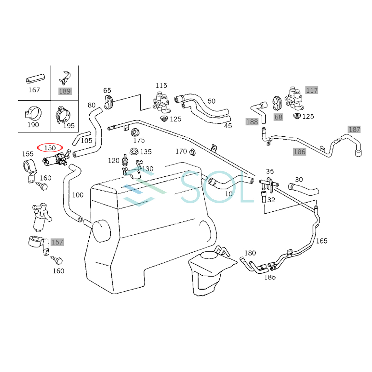 電動ウォーターポンプ 補助ポンプ ベンツ W202 W210 W208 R230 ヒーターポンプ 出荷締切18時 0018353564_画像5