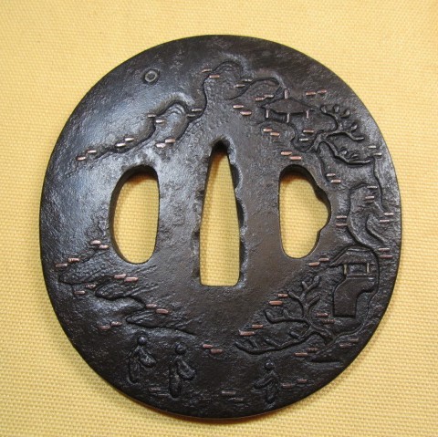 SALE/73%OFF】-鉄鍔 南蛮鍔 •丸形 竹•の図 音色良 象嵌 - lyceemaputo.org