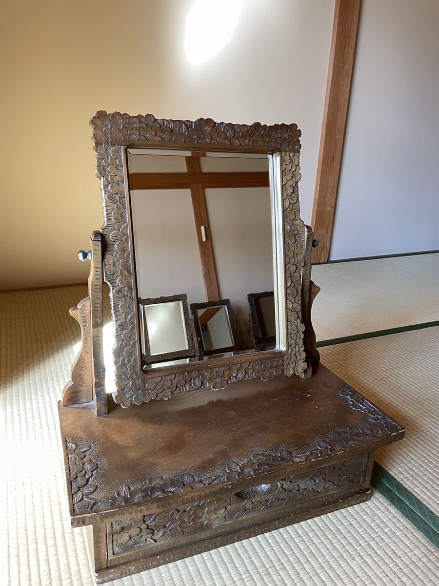 軽井沢彫 姿見 シバザキ 20万円 鏡台7 churchshepherds.org