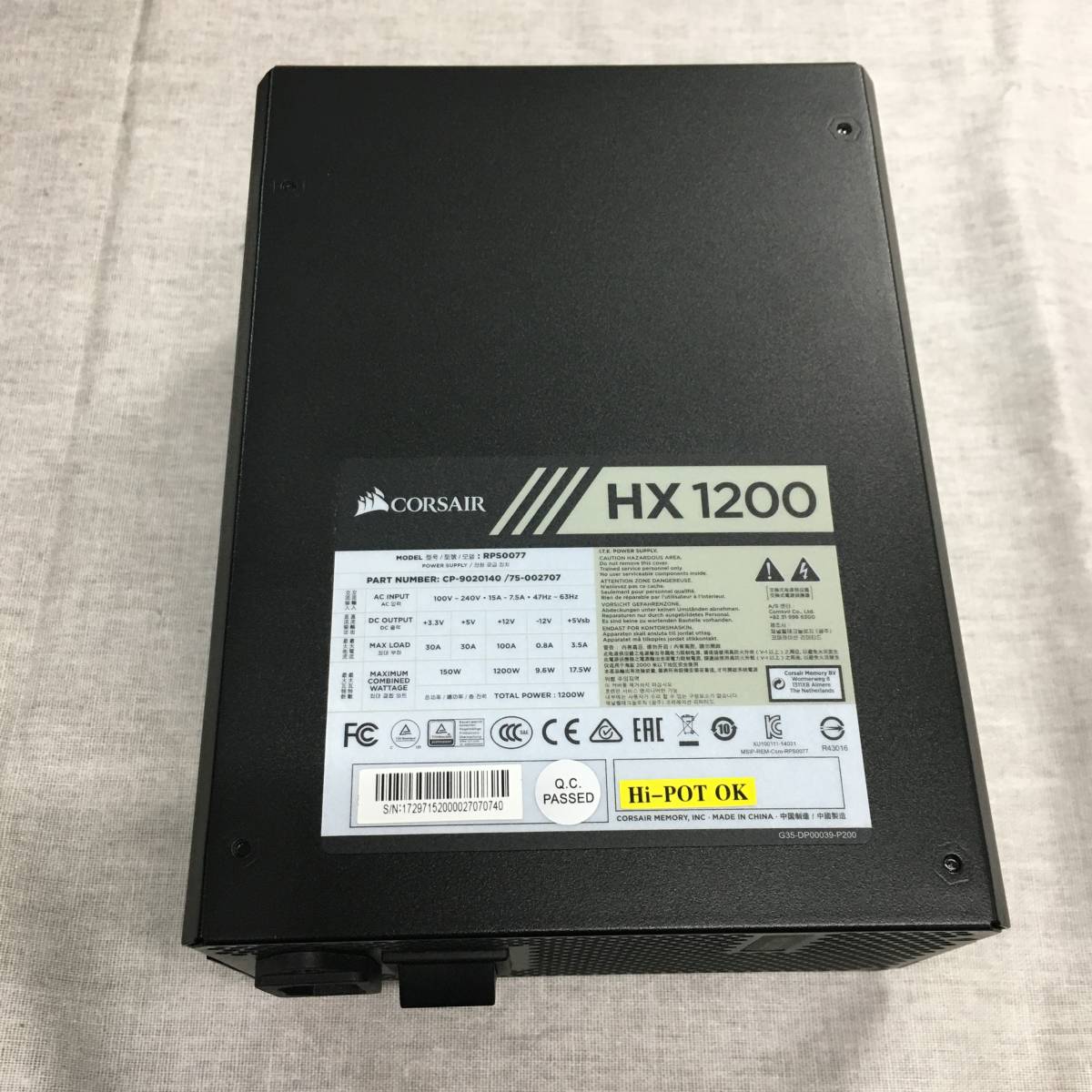 素晴らしい品質 CORSAIR HX1200 PC電源ユニット sushitai.com.mx