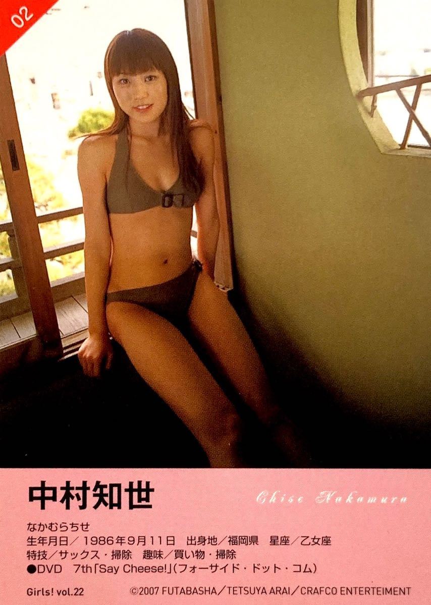 中村知世 Girls! vol.22 No.02 トレーディングカード 2007年 双葉社 トレカ / グラビアアイドル 女優_画像2