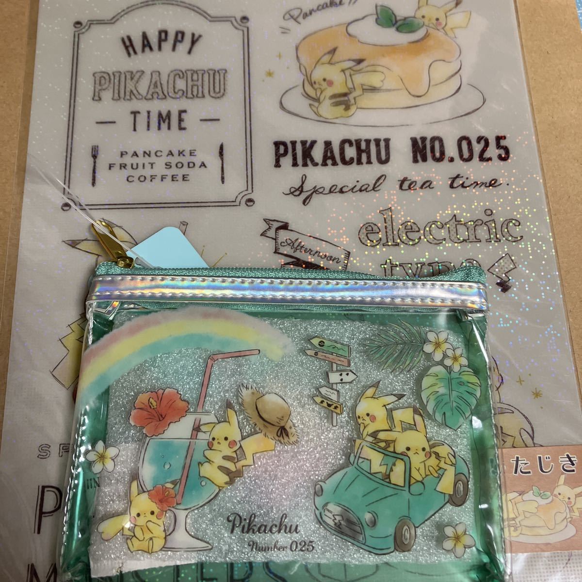 ポケットモンスター ポケモン 下敷き ピカチュウ happy pikachu time 025 pokemon クリアミニポーチの画像1