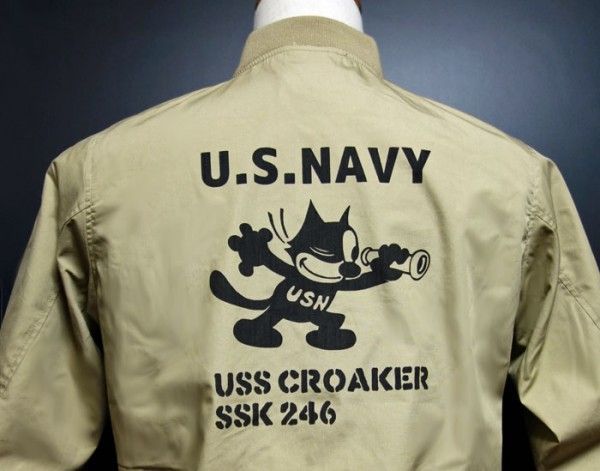  military jacket S men's tongue car s type T/C NAVY rice navy CROAKER beige 