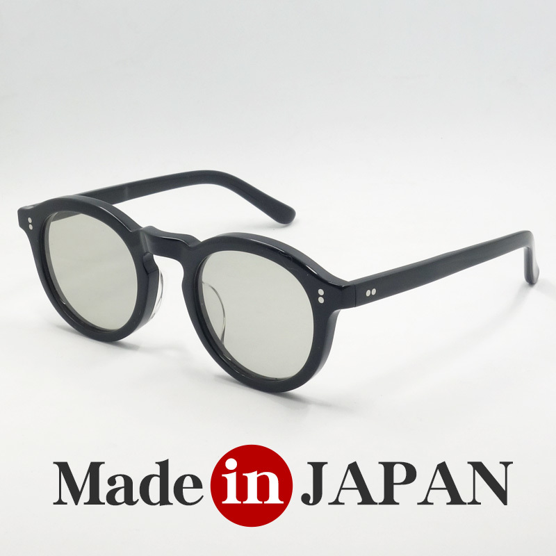 日本製 鯖江 眼鏡 サングラス 職人 ハンドメイド ラウンド ボストン 新品 ブラック 黒 30代 40代 50代_画像2