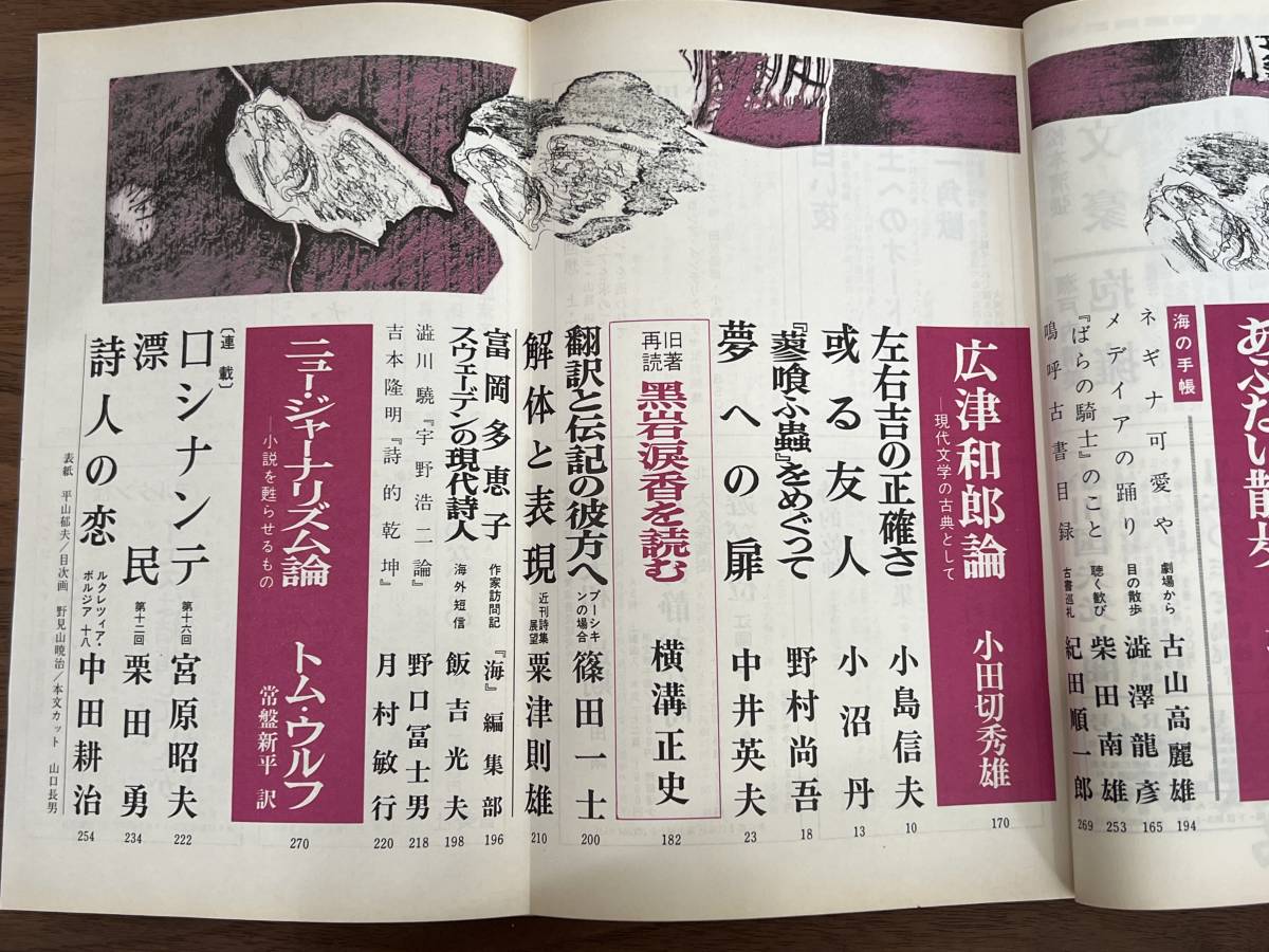 【送料180円】文芸雑誌 海 中央公論社 昭和49年1974年12月号 特別インタビュー 大岡昇平/秋山駿 菅野昭正 中野孝次/武田泰淳 小田切秀雄_画像3