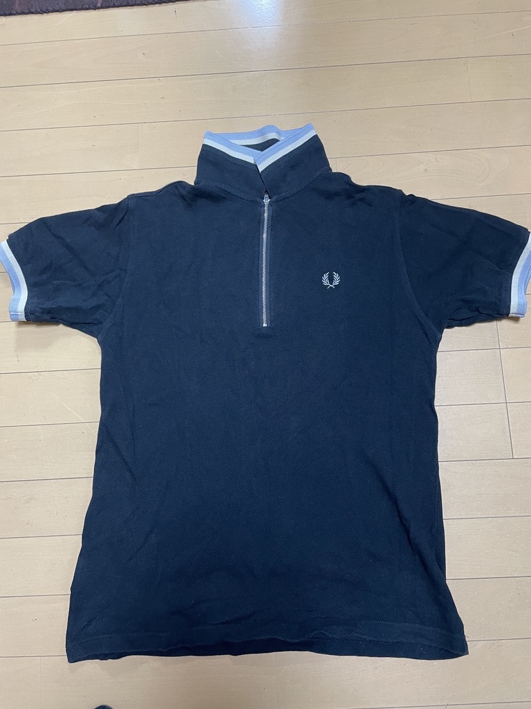 コムデギャルソンシャツ COMME des GARCONS SHIRT × フレッドペリー FRED PERRY ポロシャツ 半袖 鹿の子 M ブラック_画像1