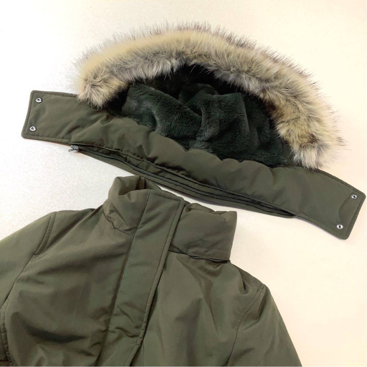  ultimate beautiful goods 19AW UNIQLO Uniqlo long down coat fur down Mod's Coat lady's M size khaki 