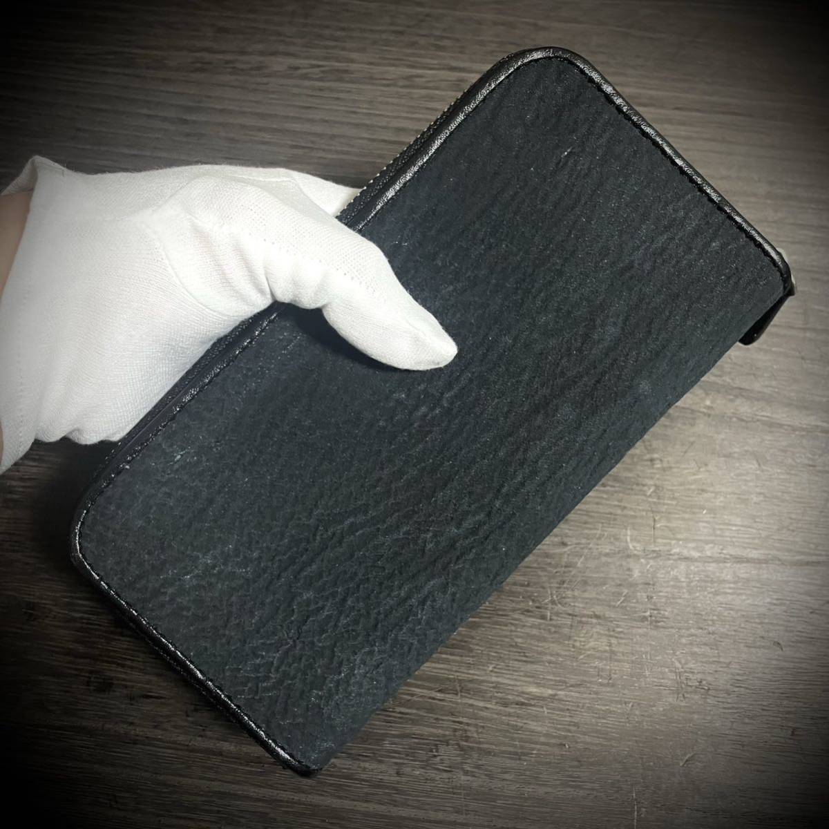 冬バーゲン☆】 シャークスキン サメ革 長財布 カード15枚 大容量 鮫