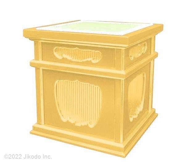 寺院仏具】金色塗り椅子式二重礼盤 4面とも同一デザイン(受注生産品)(商品番号61059g）