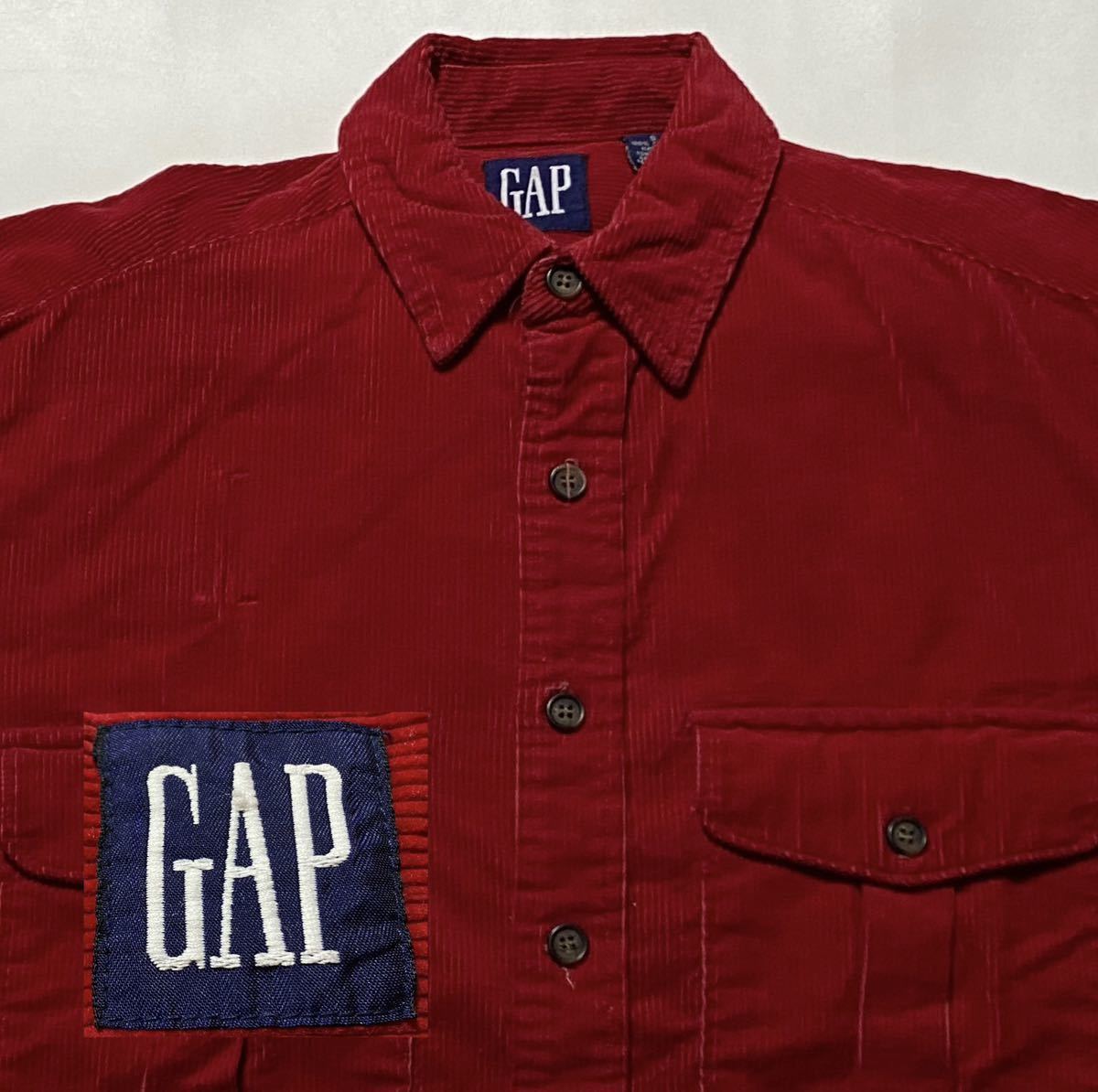 80's GAP コーデュロイ コットンシャツ Sサイズ ビンテージ古着 vintage 80年代 ギャップ 90's 90年代 無地_画像1