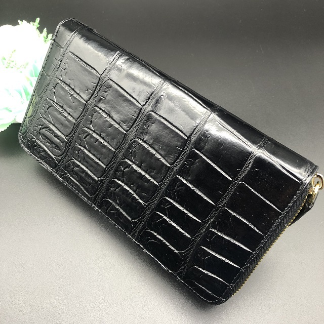 選ぶなら 本物保証・一枚革 最高級 シャム クロコダイル 長財布 ブラック M4 長財布(小銭入れあり) 選ぶなら 本物保証・一枚革 最高級 シャム クロコダイル 長財布 ブラック M4 長財布(小銭入れあり)
