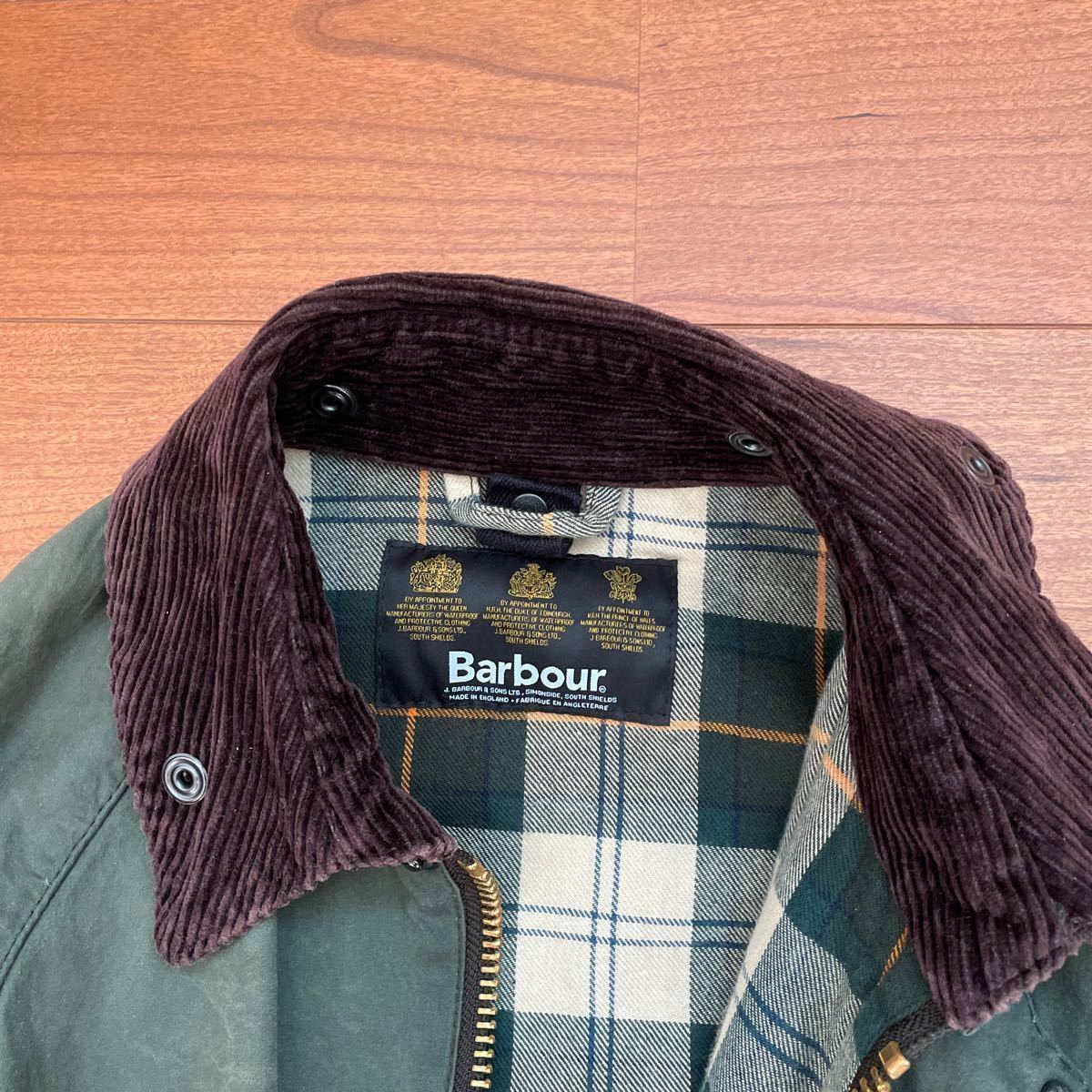 超美品 80s Barbour border C36 バブアー ボーダー 赤茶襟 お値下通販