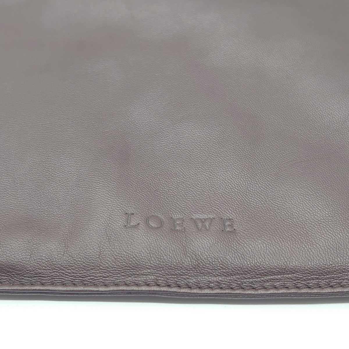 LOEWE Loewe napa leather tote bag handbag dark brown original leather plain simple brand character storage bag Vintage dn-22x1146