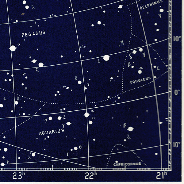 【天文学】 天体図 アンドロメダ座、ペガサス座、牡羊座、うお座など 1890年 イギリス アンティーク プリント | 0083_画像9