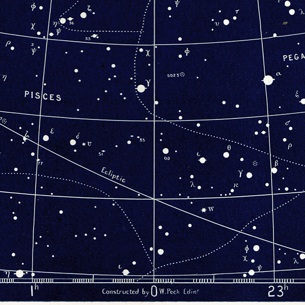 【天文学】 天体図 アンドロメダ座、ペガサス座、牡羊座、うお座など 1890年 イギリス アンティーク プリント | 0083_画像8
