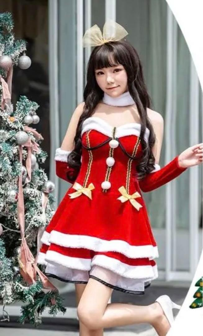 クリスマスコスプレ衣装 サンタさんコスプレ 可愛いワンピース クリスマスコスプレ衣装 サンタさんコスプレ 可愛いワンピース