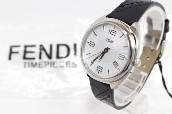 未使用 【FENDI】F217034511 33mm MOMENT 腕時計 クォーツ デイト パール ブラック 本体のみ フェンディー ◎稼働品◎ 2210-K0340F(NT)③