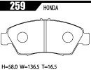 ACRE アクレ ブレーキパッド レーシングプロ(競技専用) フロント モビリオ/モビリオスパイク GK1 259_画像3