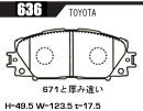 ACRE アクレ ブレーキパッド ダストレスリアル フロント サクシード/プロボックス NCP160V/NCP165V 4WD 636