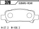 ACRE アクレ ブレーキパッド PC2600(競技専用) リア レガシィB4 BE5 S/RS/RSK/BLITZEN Fr.2POT車 378_画像3