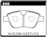 日本買取 ACRE アクレ ブレーキパッド ZZC(Zi:Zi:Si:) フロント FIAT Panda 1.4 100HP β408