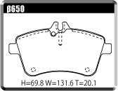 ACRE アクレ ブレーキパッド ZZC(Zi:Zi:Si:) フロント Mercedes Benz B W245 2.0 B200 β650_画像3