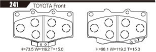 ACRE アクレ ブレーキパッド レーシングプロ(競技専用) フロント ハイラックスサーフ LN130G 241_画像3