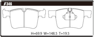 ACRE アクレ ブレーキパッド PC3200(競技専用) フロント BMW 3シリーズ G20 SEDAN 320i Gran Turismo M-Sports β346_画像3