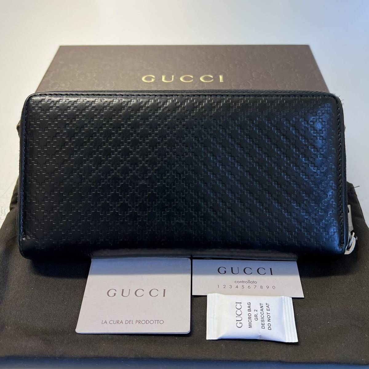 クーポン対象外】 グッチ レザー 長財布 ラウンドファスナー マイクロ