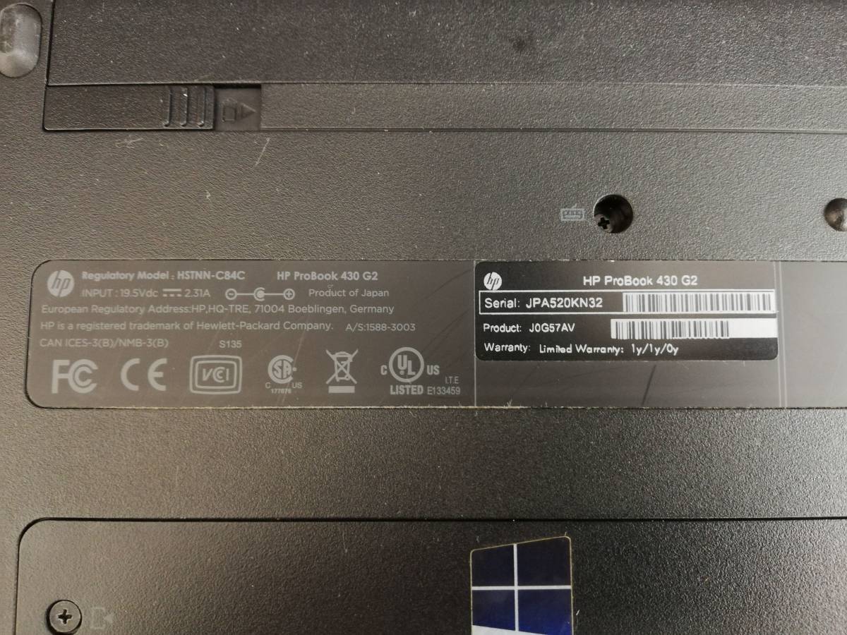 HP ProBook 430 G2 Celeron 2957U Bios確認 ジャンク KN32_画像7